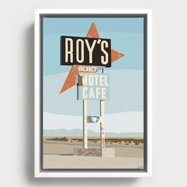 Roy's Motel Cafe Framed Canvas