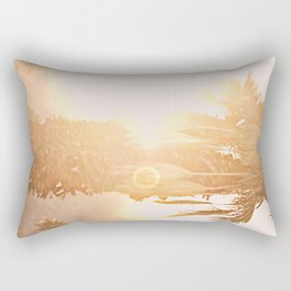 California Fine Art Print Yellow, Peach, Cream La Quinta Palm Tree Photograph - Desert Sunset  Rectangular Pillow