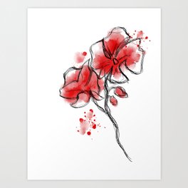 Red Flower  Art Print