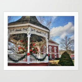 Iron County Courthouse and Gazebo Art Print | Ironcounty, Gazebo, Architecture, Christmastree, Digital, Color, Christmas, Courthouse, Photo, Irontonmissouri 