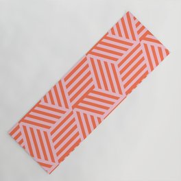 Geometric Coral and Pink Pattern Yoga Mat