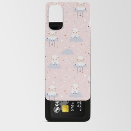 Cute Sheeps on Clouds with Stars Android Card Case