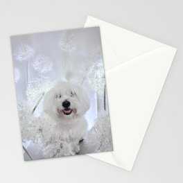 Happy Dandy Floof - Dandelion Dog Wiggleworth Coton de Tulear Stationery Card