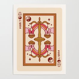 Libra Playing Card Poster