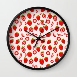 Strawberry milk kawaii Wall Clock