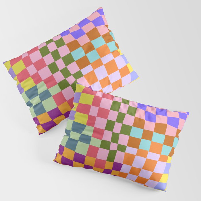 Colorful pastel checker tile  Pillow Sham
