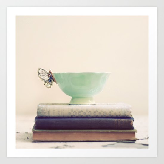 Tea & Books Art Print