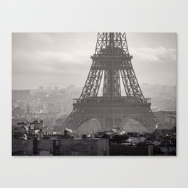 Eiffeltower in black and white Canvas Print
