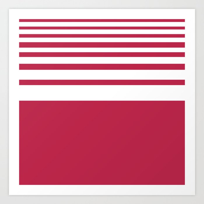 Color of the Year 2023 Viva Magenta Stripes - Magenta & White Stripes Art Print