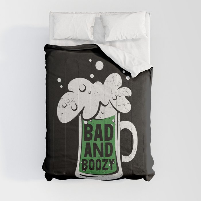 Bad And Boozy Green Beer Comforter