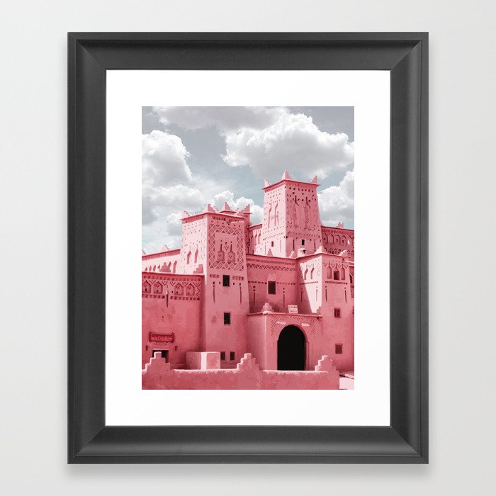 A8 - Red Traditional Buildings, Marrakesh, Morocco Framed Art Print
