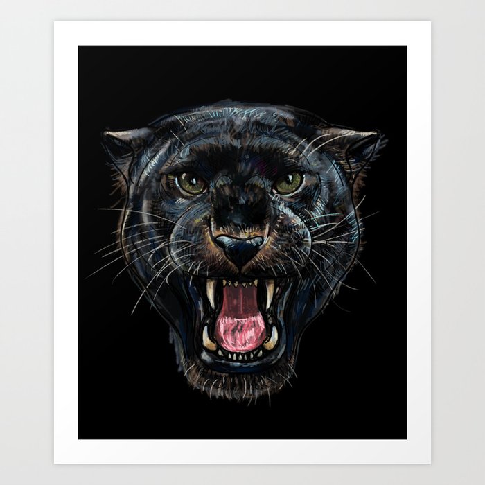 Angry Black Panther Art Print by Abdel.Designs | Society6