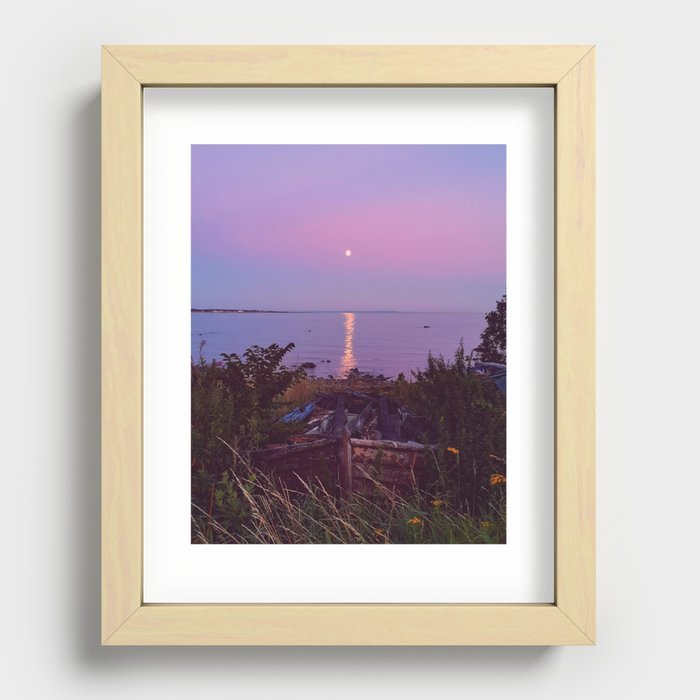 Moonlight Reflection on Water Recessed Framed Print