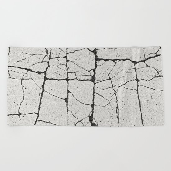 Cracked Crossing Beach Towel