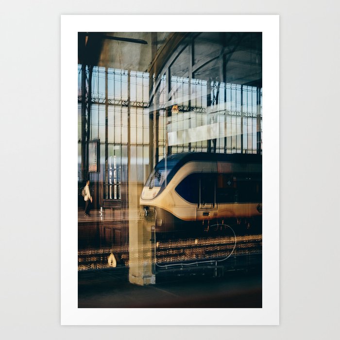 Train | Reflections | Haarlem Station | the Netherlands Art Print