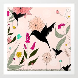 Hummingbirds Paradise Art Print