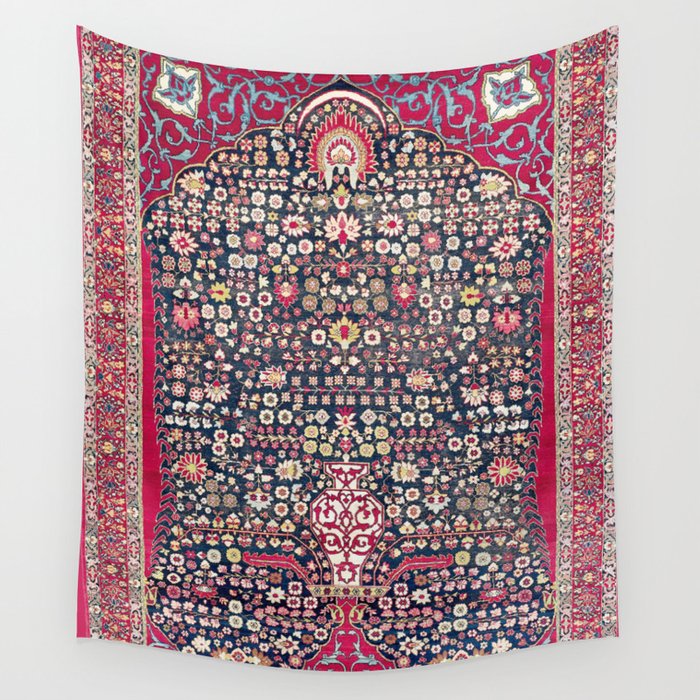 Kerman Millefleurs Persian Rug Print Wall Tapestry