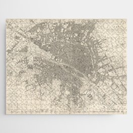 old flat map of paris Jigsaw Puzzle