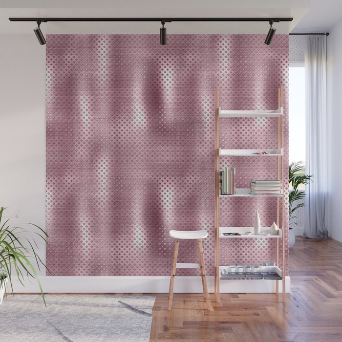 Pink Brushed Metallic Texture Wall Mural