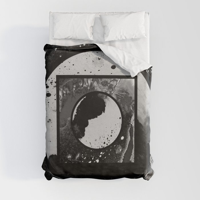 Abstract Geometric Studies In Black And White Duvet Cover