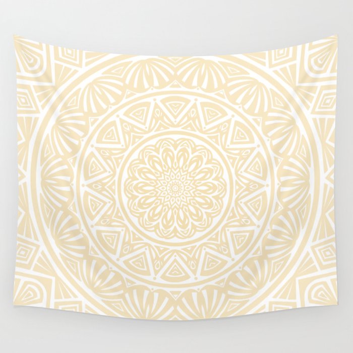 Pale Yellow Simple Simplistic Mandala Design Ethnic Tribal