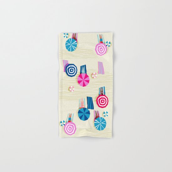A-OK - memphis throwback neon wacka design pop art illustration beach socal vacation 1980s 80s style Hand & Bath Towel