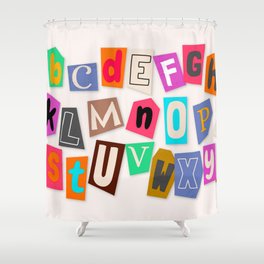 text Shower Curtain