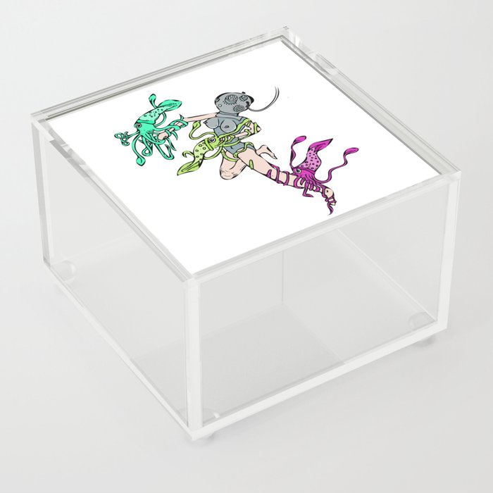 Scuba Squid Attack Acrylic Box