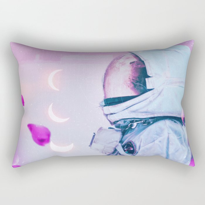 Astronaut into the Flowers Rectangular Pillow