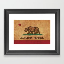 California Republic Vintage Flag Framed Art Print