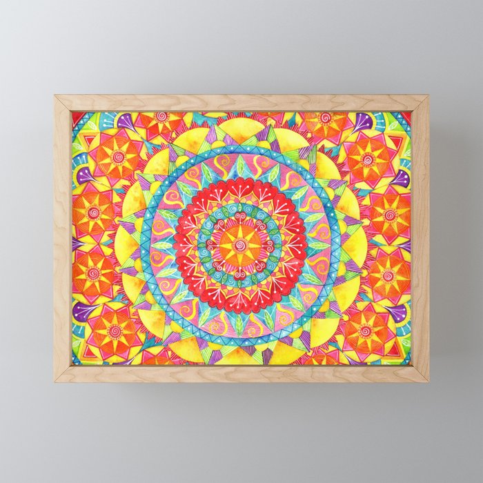 Sun Mandala Framed Mini Art Print