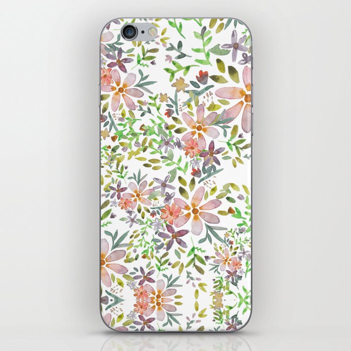 Blooming garden watercolor iPhone Skin