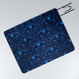 Blue Rose Pattern Picnic Blanket