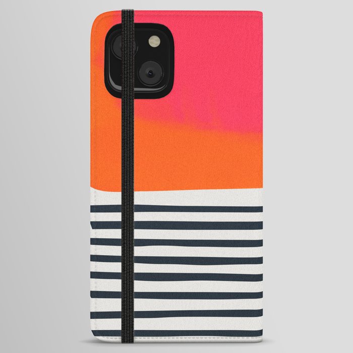 Genuine Apple iPhone XS Leather Folio Case Cover - Sunset Orange - New