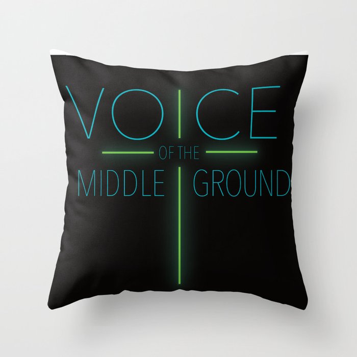 Voice of the Middle Ground (Black & Green) Throw Pillow