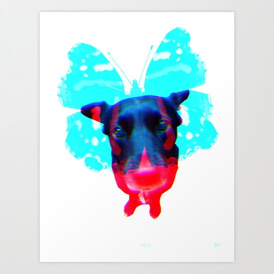Flying Dog 4 Art Print