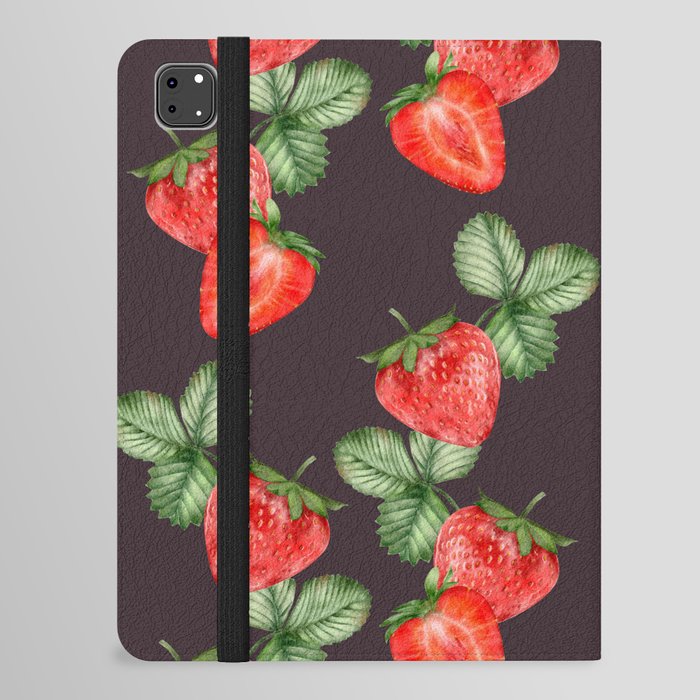 Trendy Summer Pattern with Strawberries iPad Folio Case