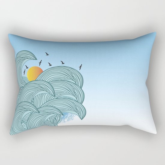 sea wave 4 Rectangular Pillow