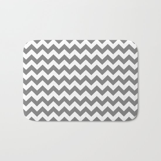 Chevron (Gray/White) Bath Mat