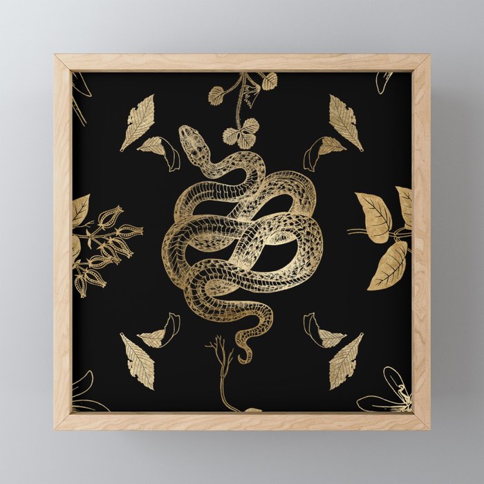 Gold Serpent Framed Mini Art Print