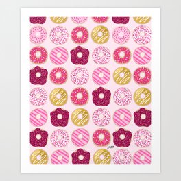 Pink Donuts Art Print