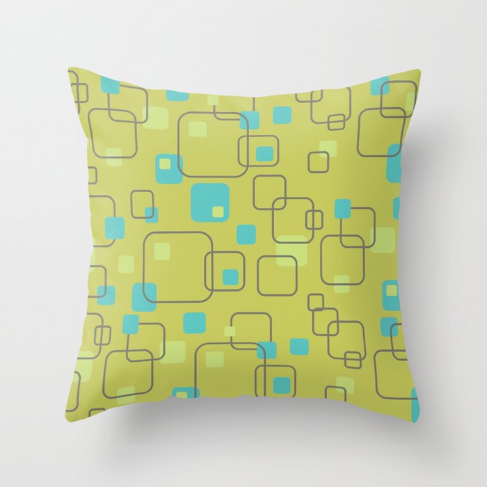 Vintage Square Abstract Pattern Throw Pillow