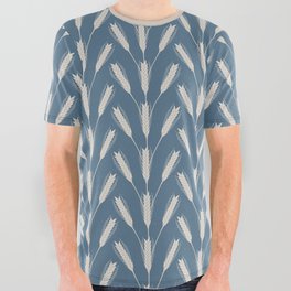 Wheat Field (Misty Blue) All Over Graphic Tee