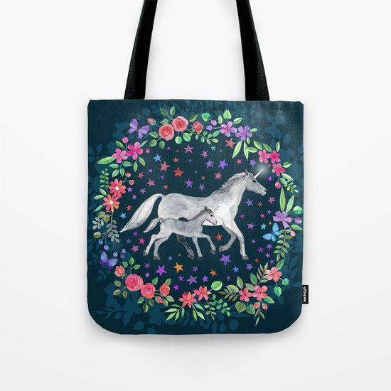 Mama and Baby Unicorn Tote Bag