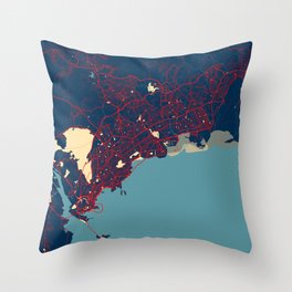 Panama City Map - Hope Throw Pillow