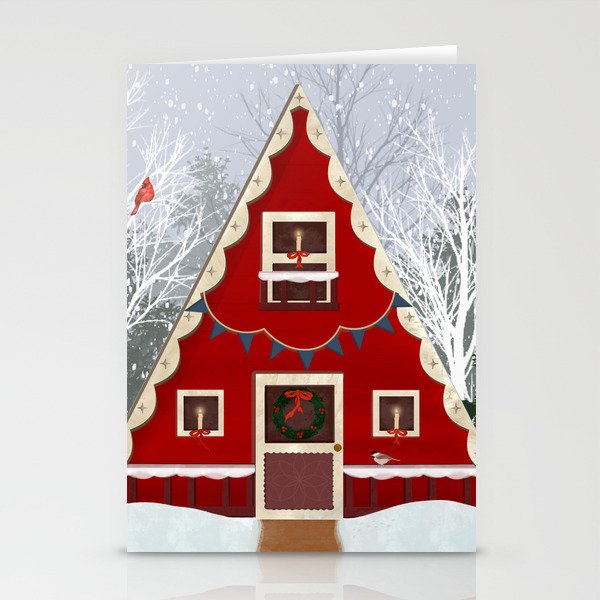 Cozy Christmas Cabin  Stationery Cards