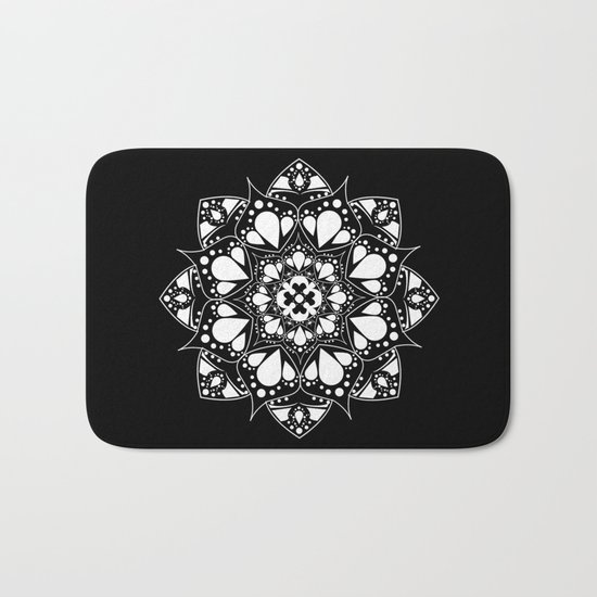 Mandala Black and White Magic Bath Mat