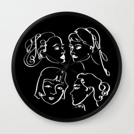 Faces Black and White Wall Clock