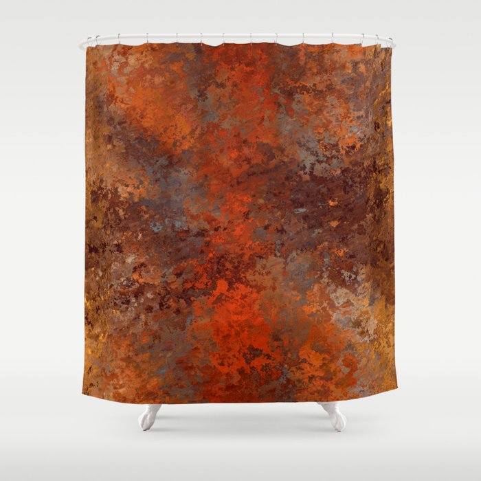Gold and Rust Shower Curtain