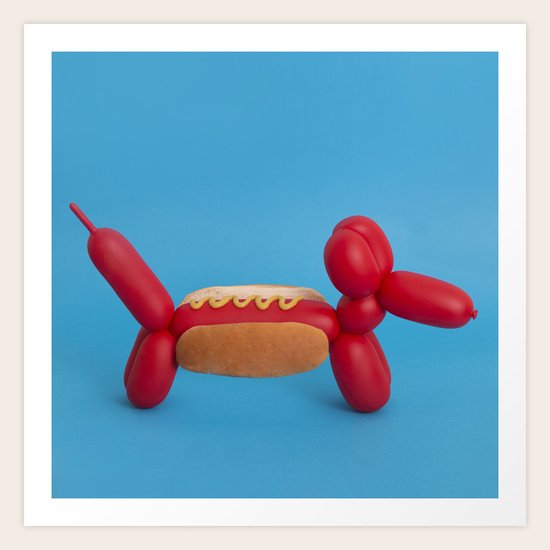 Balloon Hot Dog Art Print by Pepino de Mar Society6
